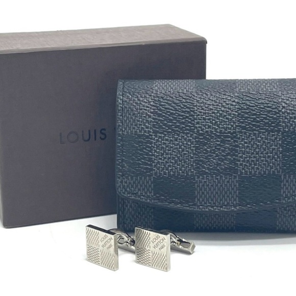 Louis Vuitton Other - Louis Vuitton Black and Silver Cufflinks Set